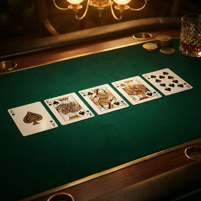 Royal Flush on green felt